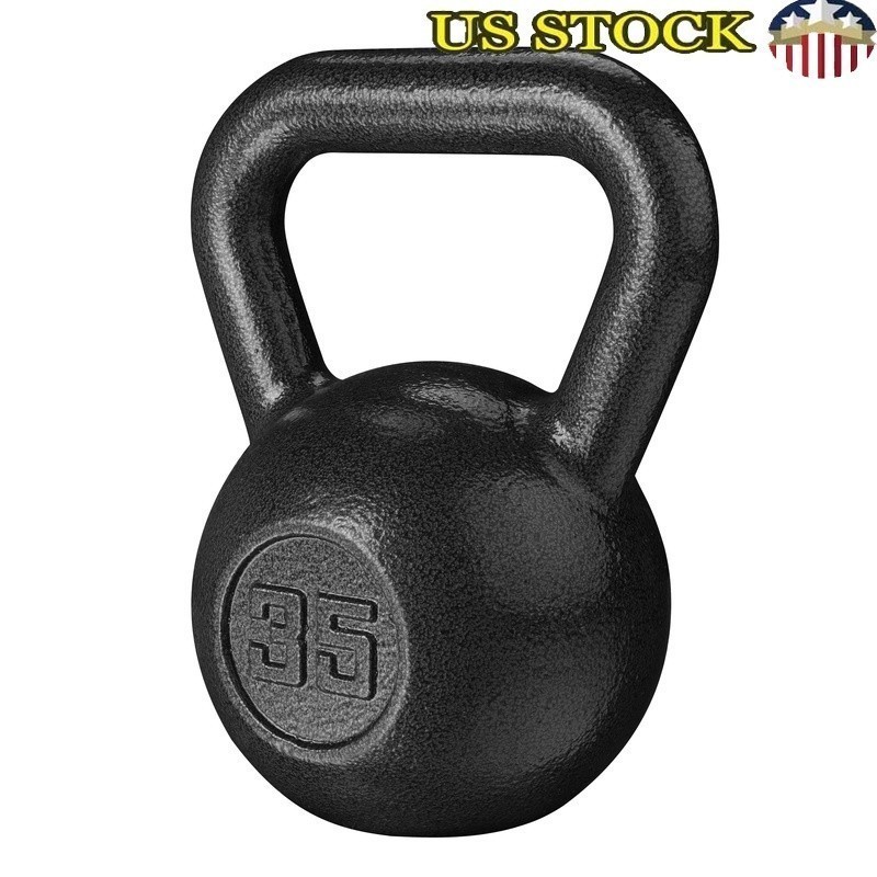 35LB Kettlebell Cast Iron Weight Strength Training Fitness Exercise Home Gym New