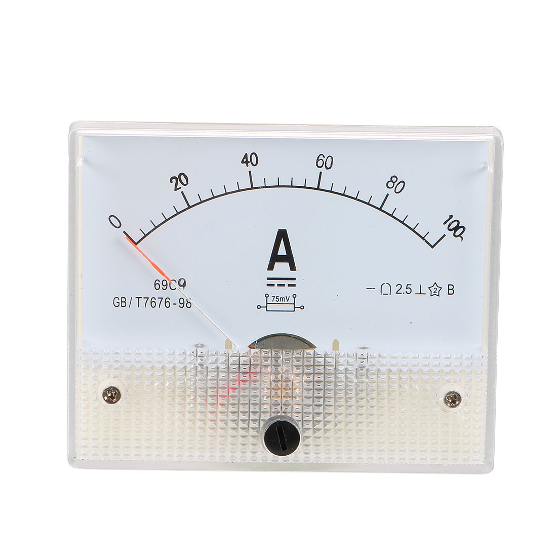 DC 0-100A Rectangle Panel Meter Gauge Current Analogue Analog Ammeter White