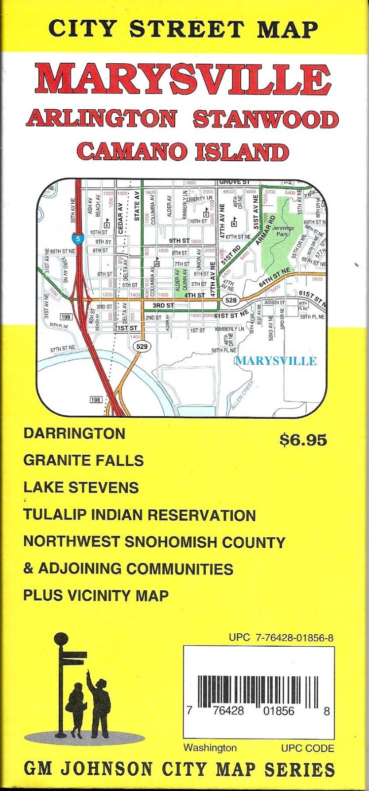 City Street Map of Marysville, Arlington, Stanwood, Washington, by GMJ