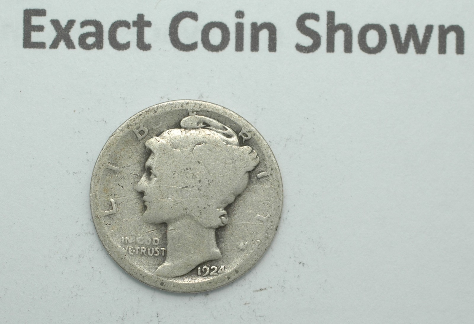 1924-D Winged Liberty Mercury 90% Silver dime Denver mint