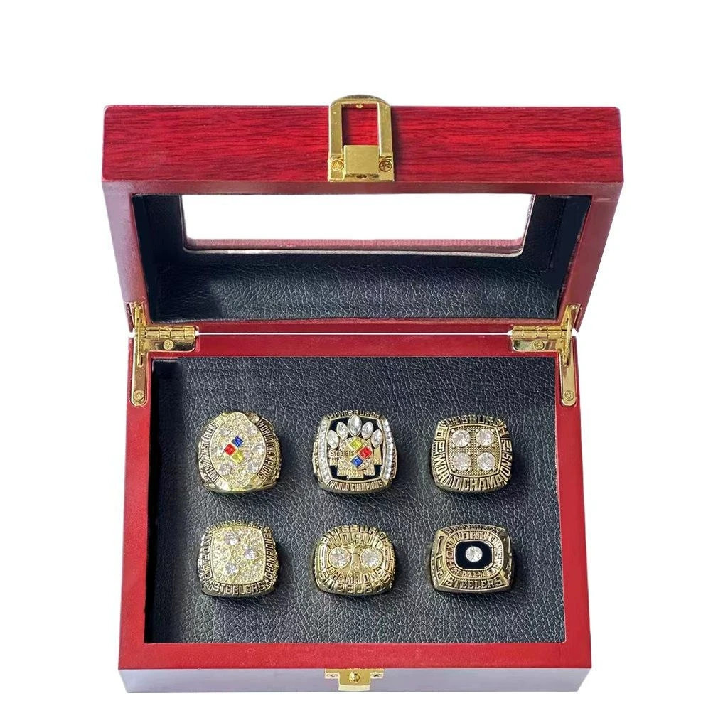 Pittsburgh Steelers Replica Ring Set 6 Pieces with Display Box