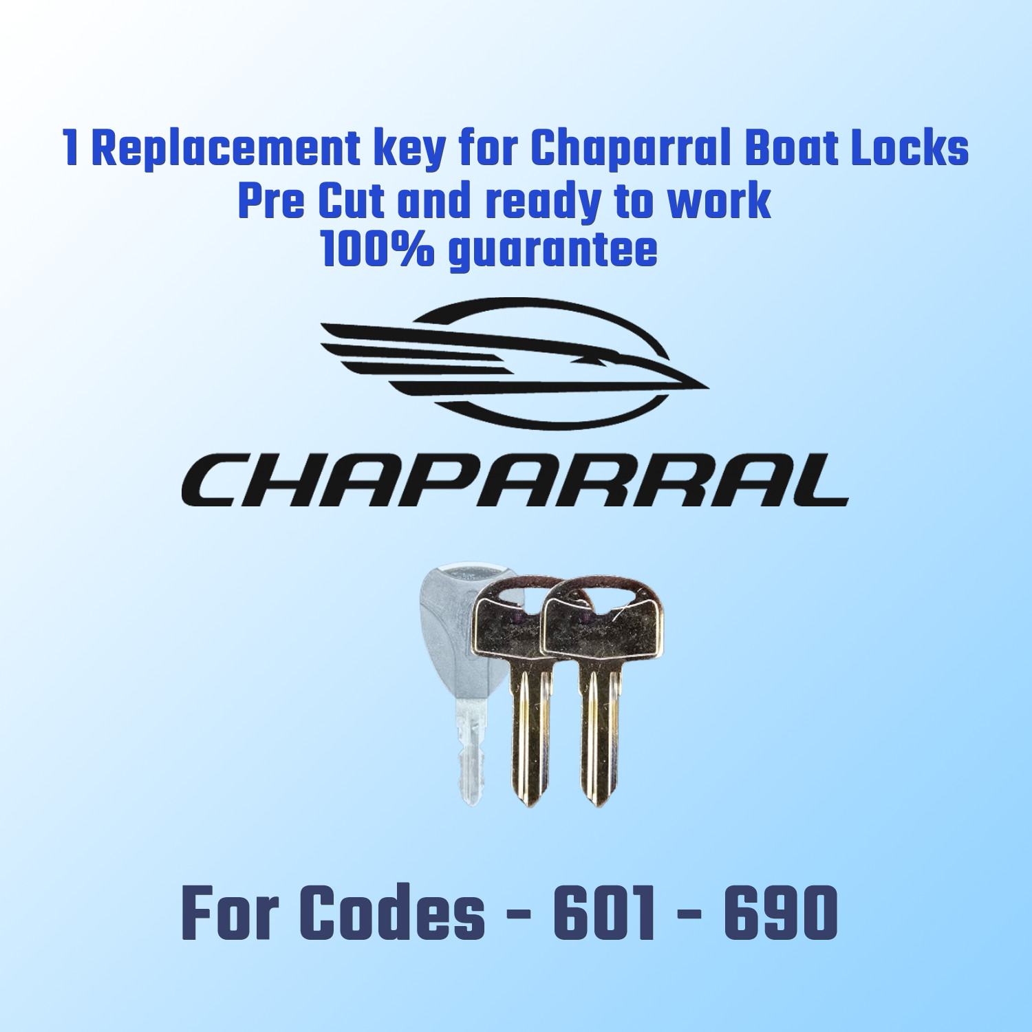 601-690. Pair of keys for Chaparral Boat locks, Ready to work on your ignition.