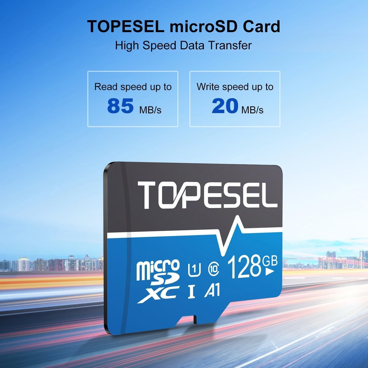 High-Speed 128GB Micro SDXC Card with Adapter