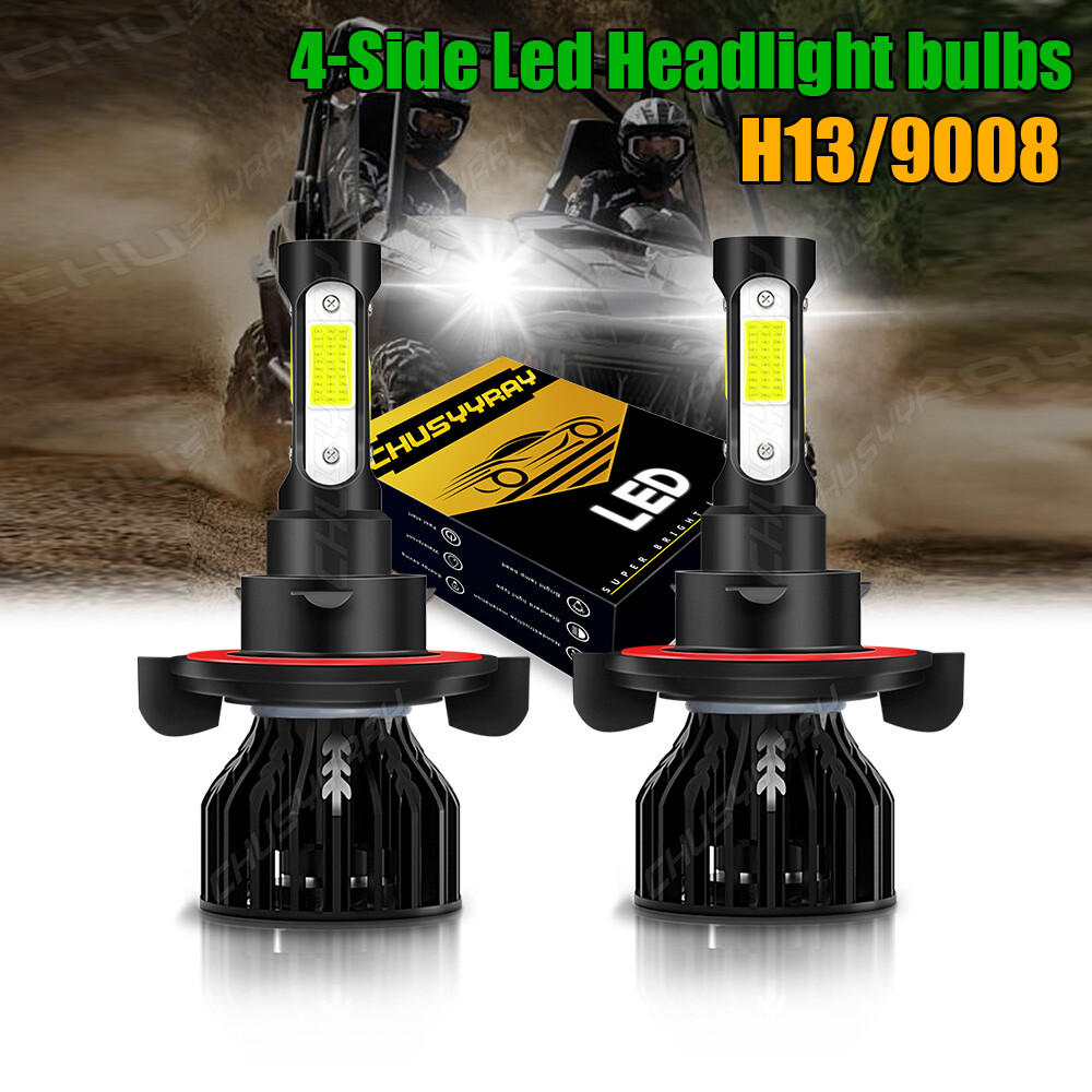 For ATV Polaris Ranger RZR Razor 800 900 XP 2011 2*H13 LED Headlight Bulbs white