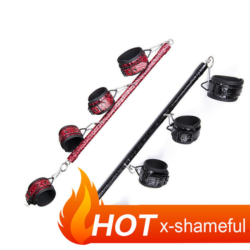 Binding Spreader Bar with Leg Hand Wrist Ankle Cuffs Restraints Couples