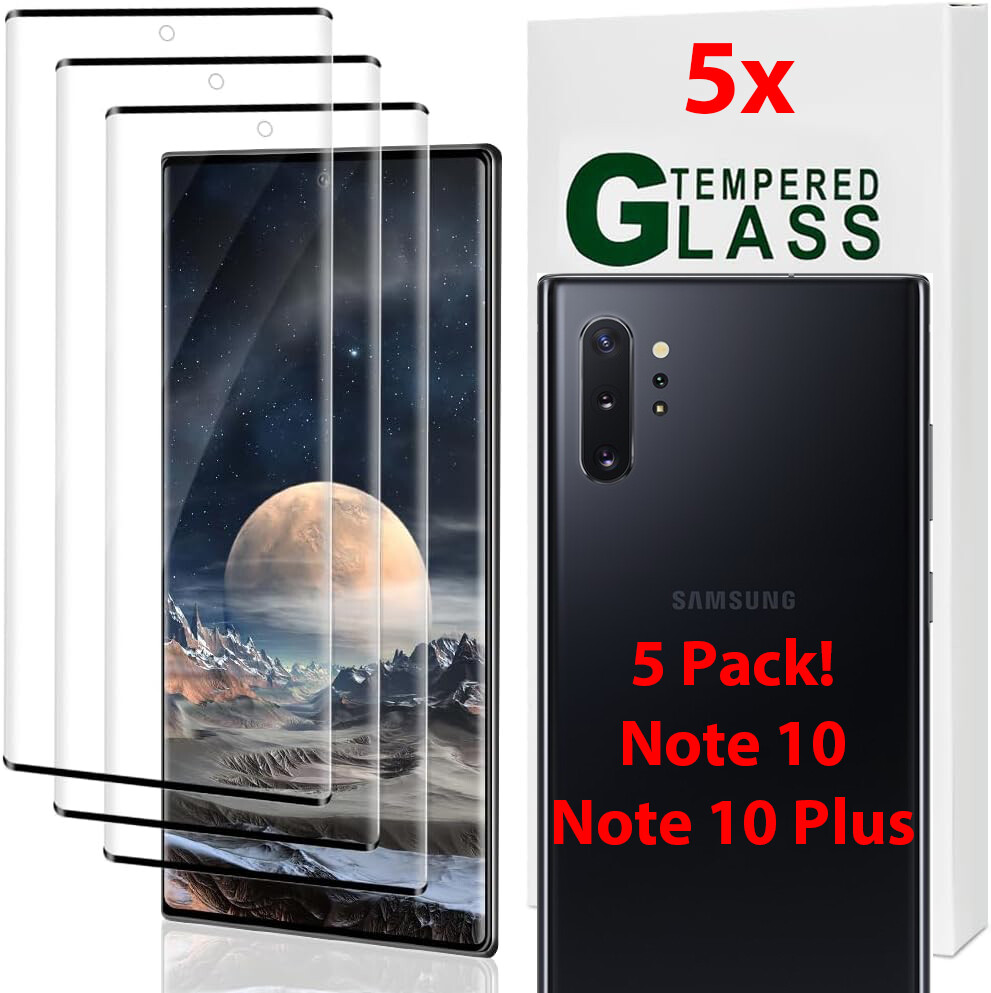 5-Pack Tempered Glass Screen Protector For Samsung Galaxy Note 10 Note 10+ Plus