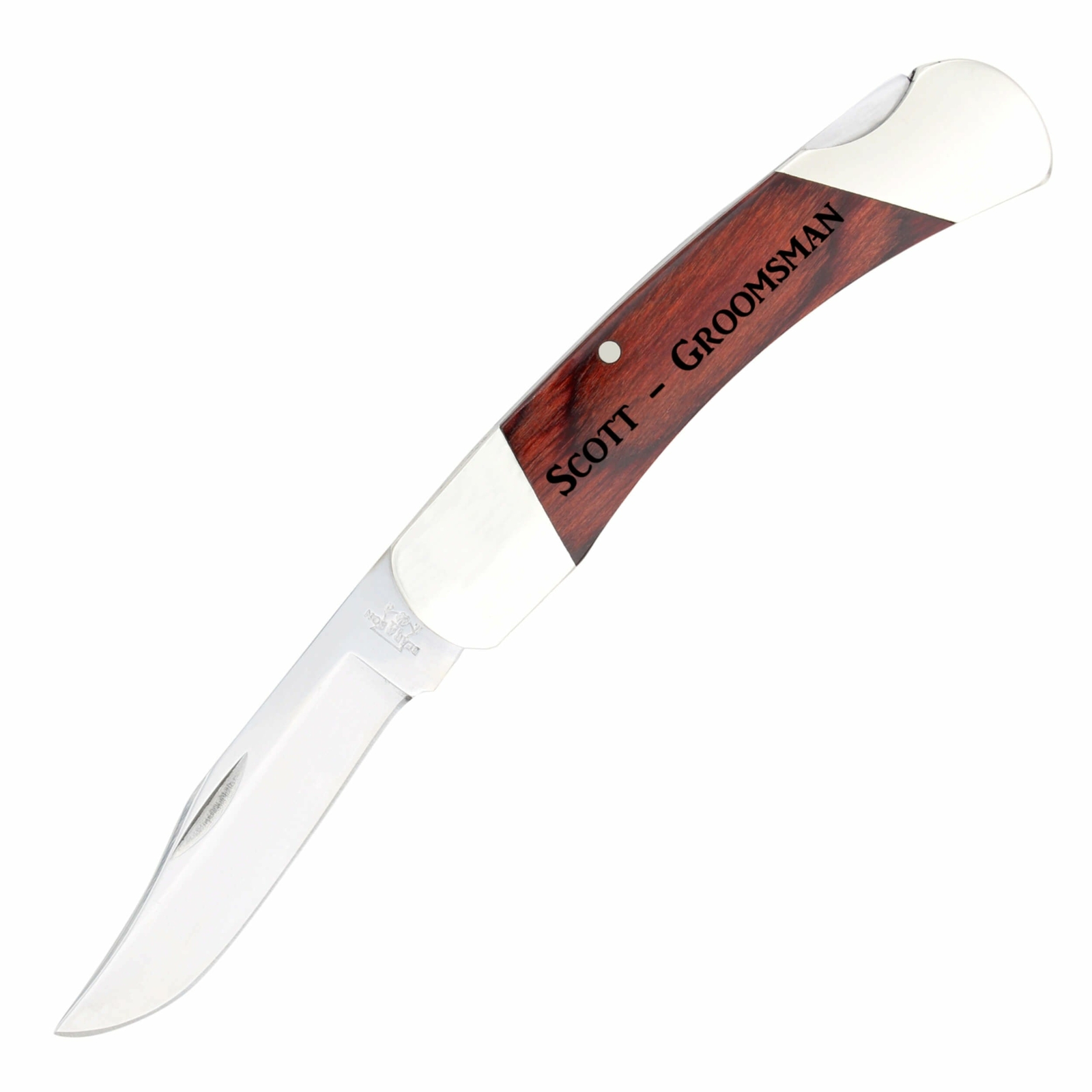 Bear & Son 205R Personalized Pocket Knife w/ Engraved Wood Handle, Gifts for Him
