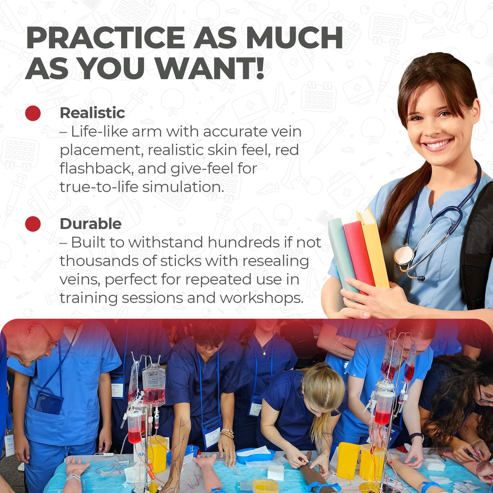 IV Practice Kit for Phlebotomy and Venipuncture Training Guide