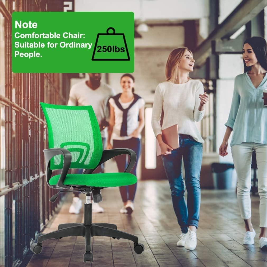Ergonomic Office Chair Mid-Back Swivel Desk Chair Backrest & Lumbar Support US