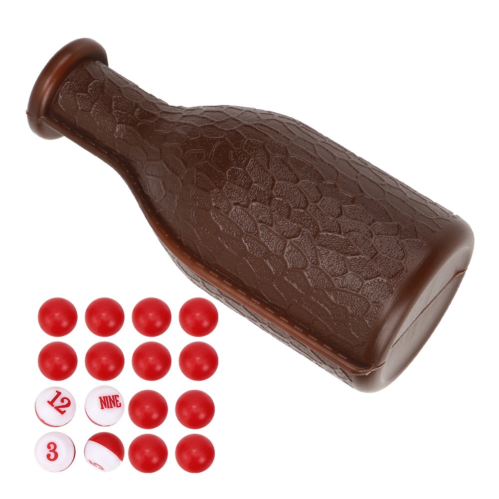 US (Brown)Billiard Pool Shaker Bottle With 16 Numbered Tally Balls Pool FF