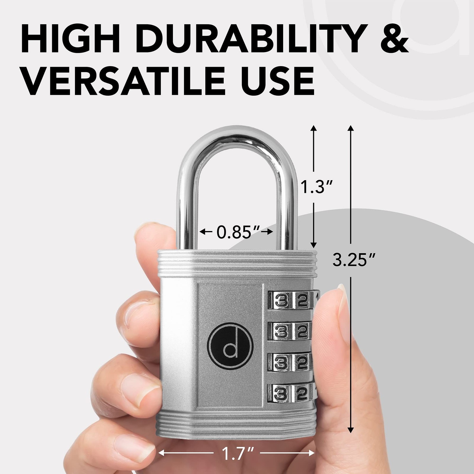 Padlock 4 Digit Combination Lock - for Gym School Locker, Outdoor Gate, Shed,...