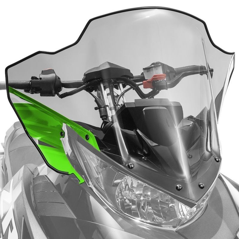 Arctic Cat Clear Tint with Team Arctic Green Mid Windshield 7639-373
