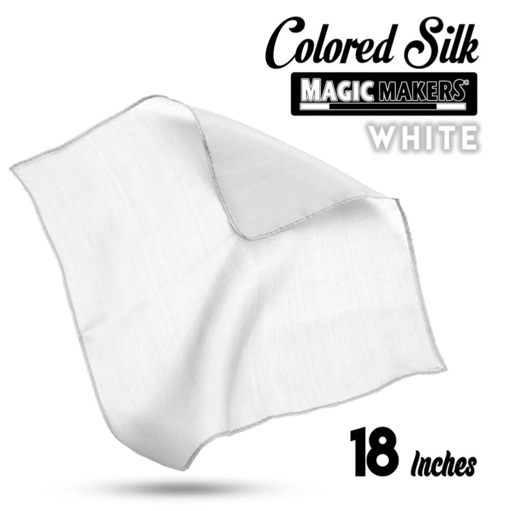 1 PRO MAGICIANS 18” WHITE SILK Magic Trick Perfect For Thumb Tip Prop Hanky Inch