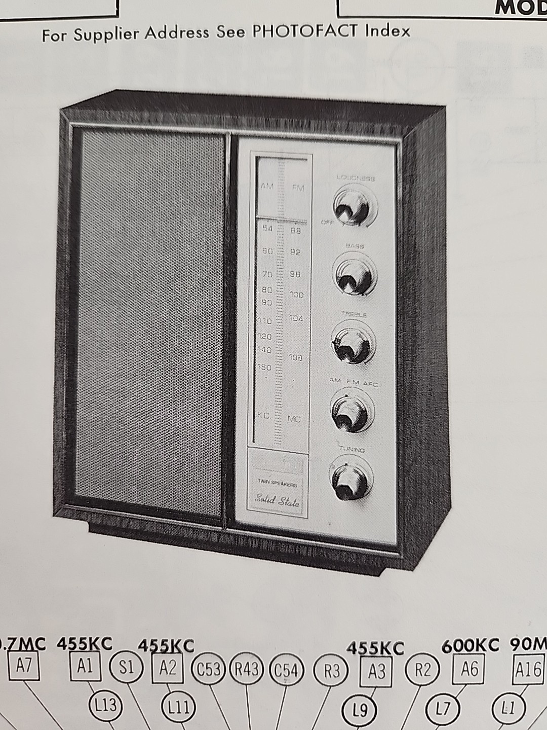 Sams Photofact Repair Service Parts Manual For Realtone Model TR-5045