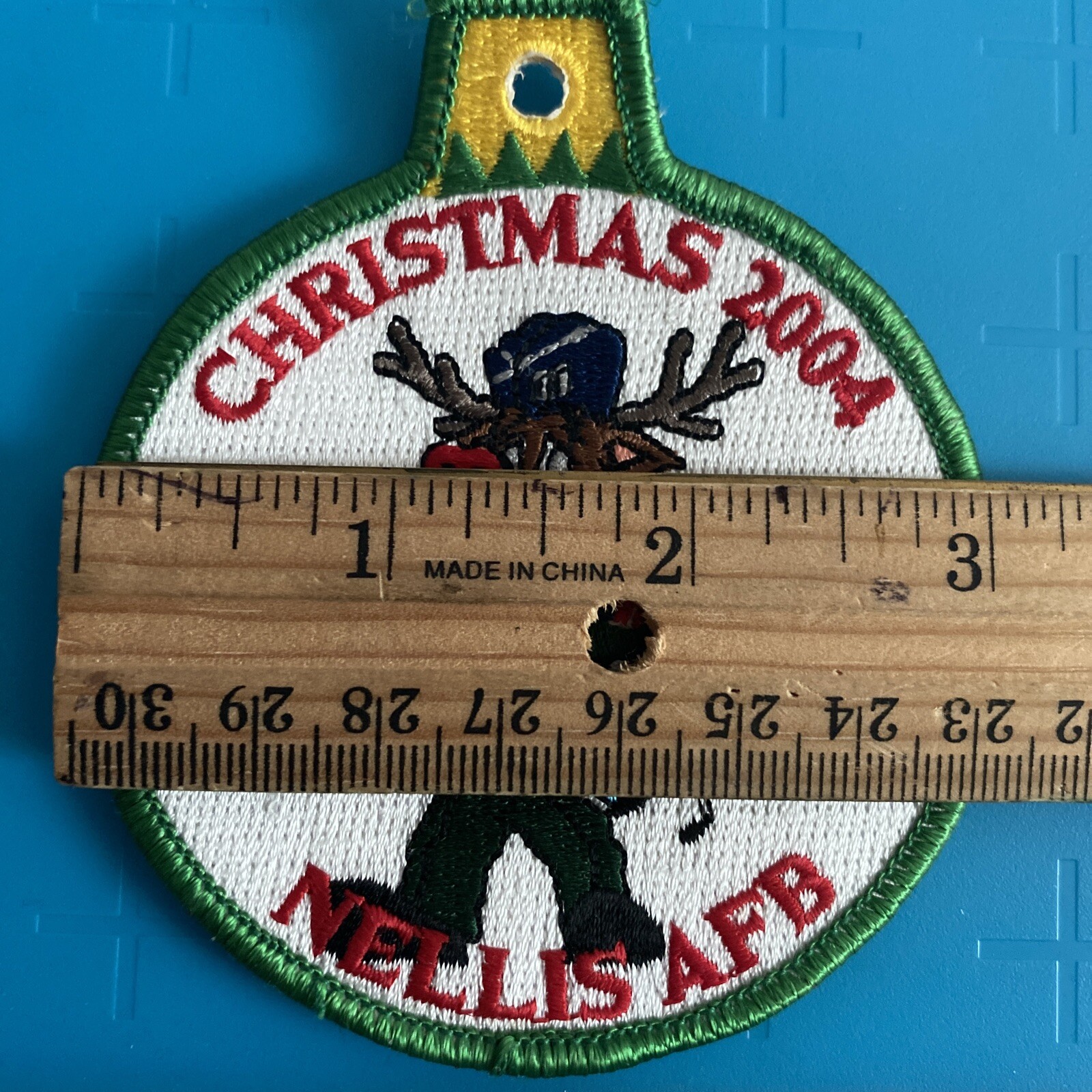 US Air Force Base (AFB) Nellis Nevada 3” Embroidered Patch Christmas 2004