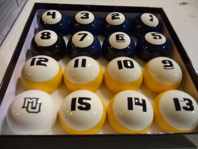 Marquette Golden Eagles Billiard Ball Set