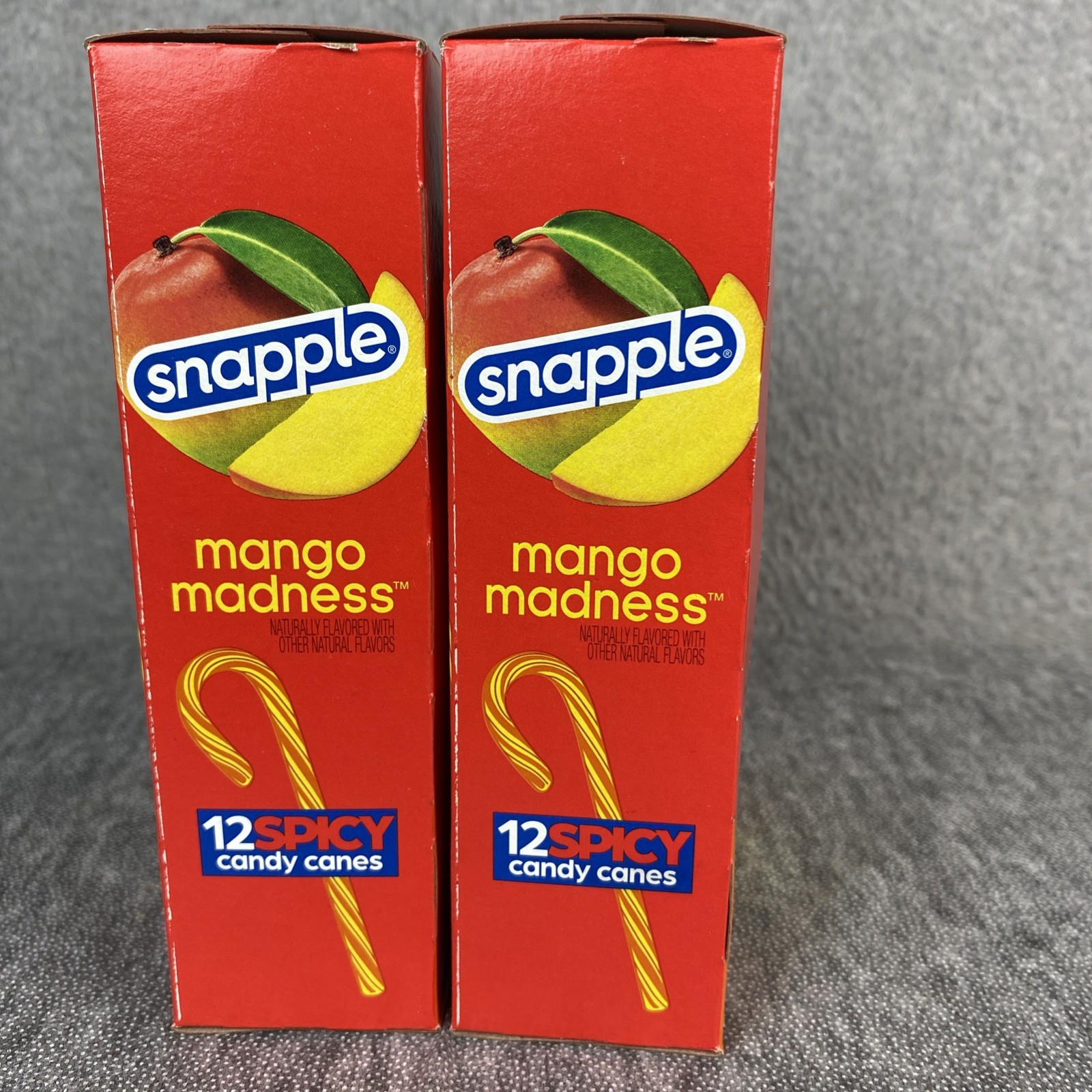 Snapple Candy Canes 12 Spicy Mango Madness Lot of 2 Boxes Christmas Candy NEW✅