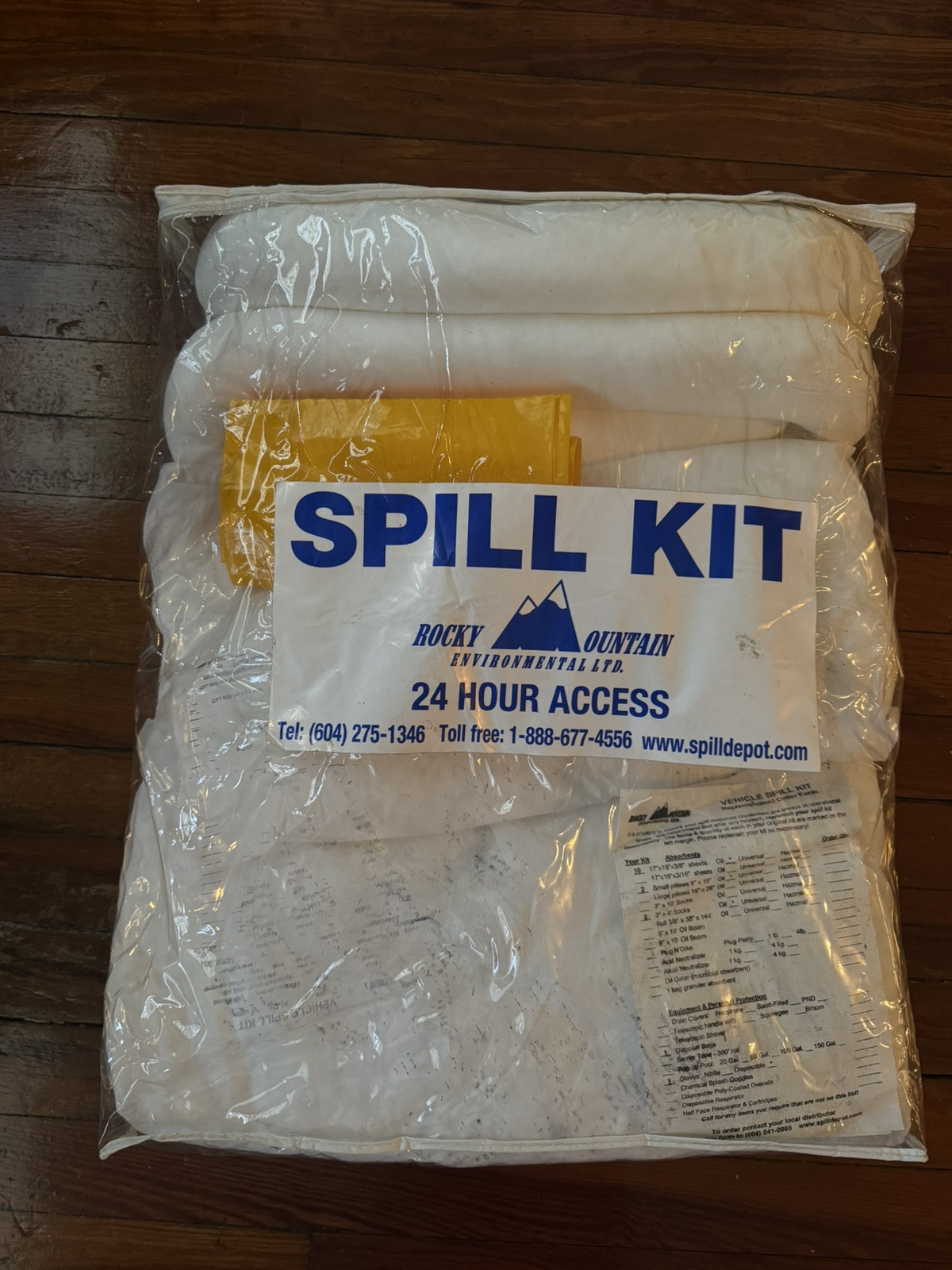 Vehicle Spill Kit Rocky Mountain Environmental LTD.