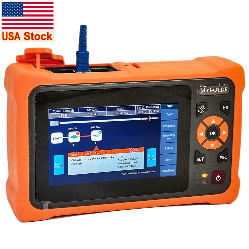 New OTDR 1310/1550nm 26/24dB Fiber optic network tester OPM OLS VFL RJ45 SM UPC