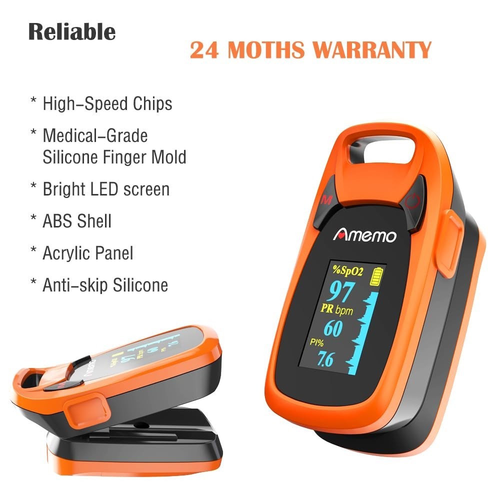 Fast Reading Fingertip Pulse Oximeter for Exercise & Sleep