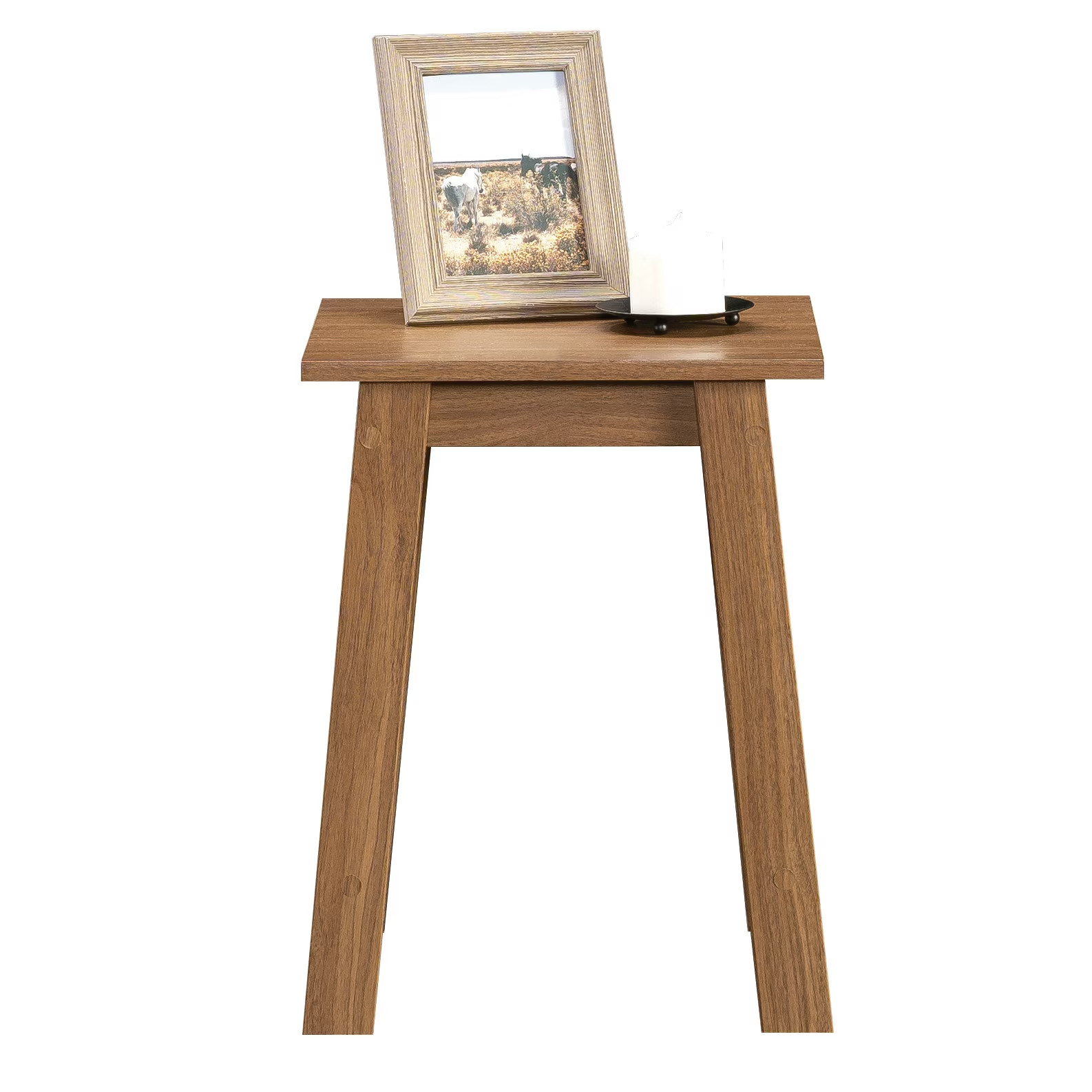 Mainstays Small Square Wood Side Table, Walnut Finish