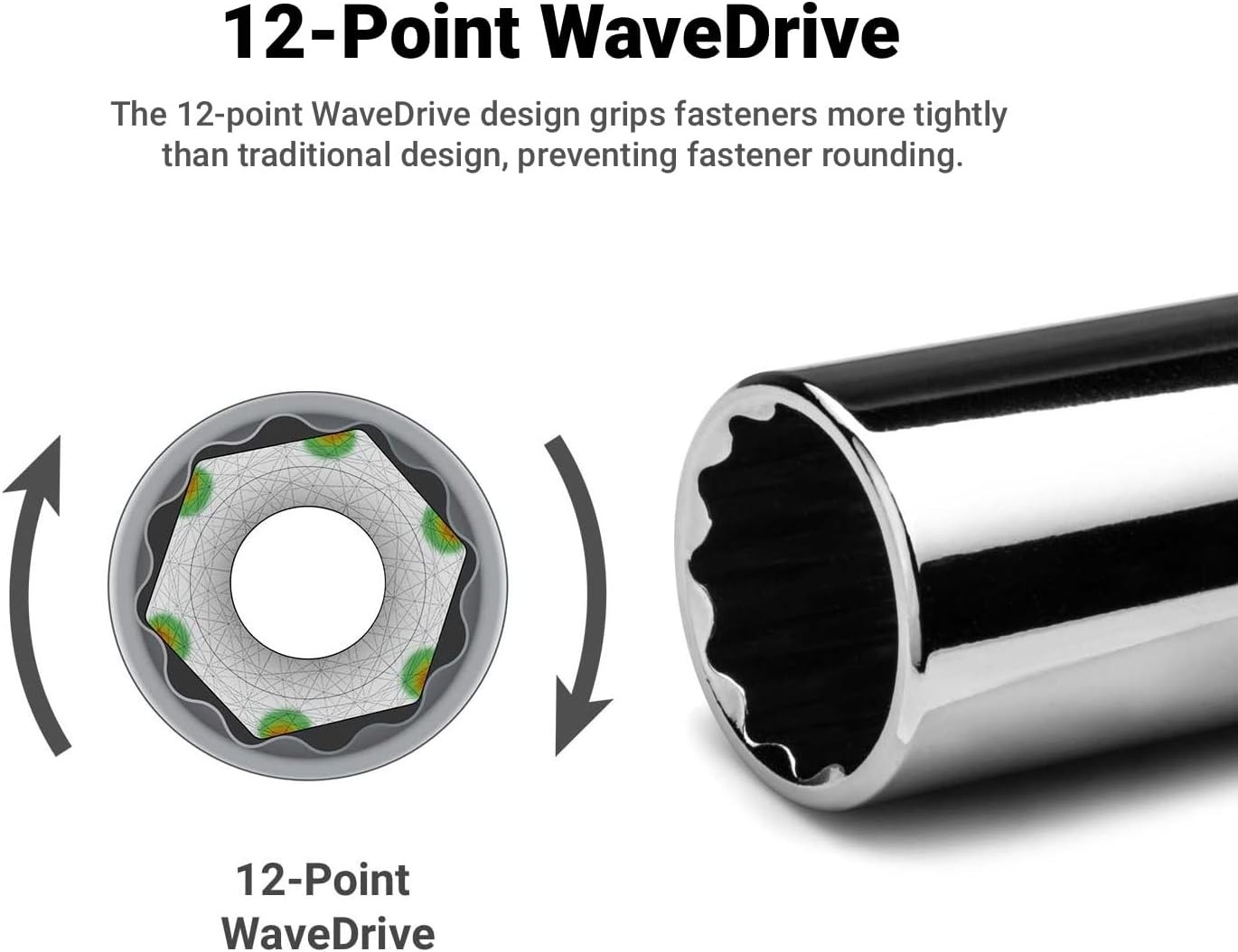 1/4-Inch 12-Point Socket | Chrome Vanadium, MaxChrome Finish