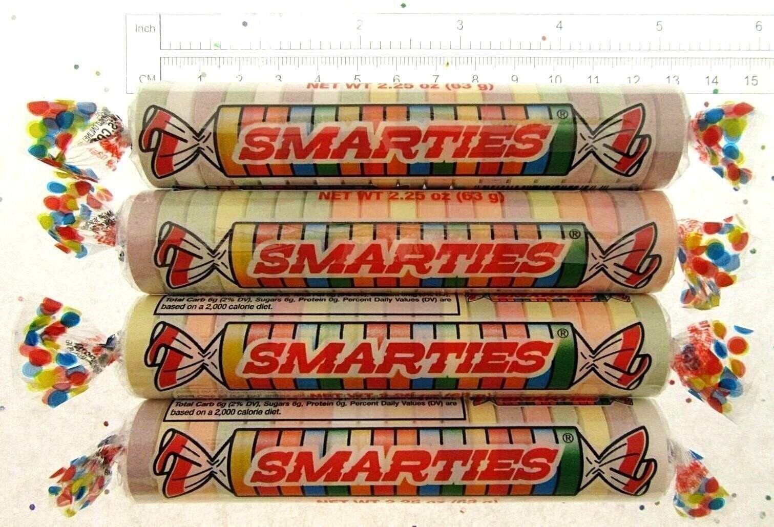 Smarties ~ 4 Huge Rolls ~ Extra Large ~ Candy 2.25 oz ea Smarty