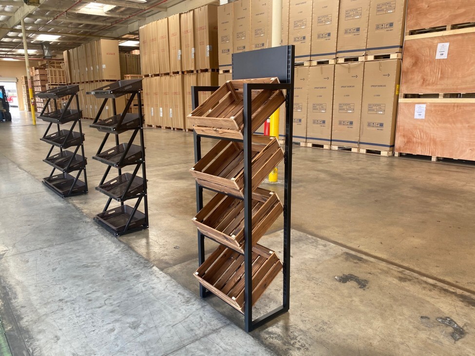 NEW Market Retail Display Rack Shelf Merchandiser Fruit Vegetable Snack Baskets