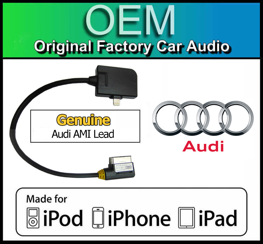 Audi A4 iPhone 5 lead cable, Audi AMI lightning adapter, iPod iPad GENUINE Audi