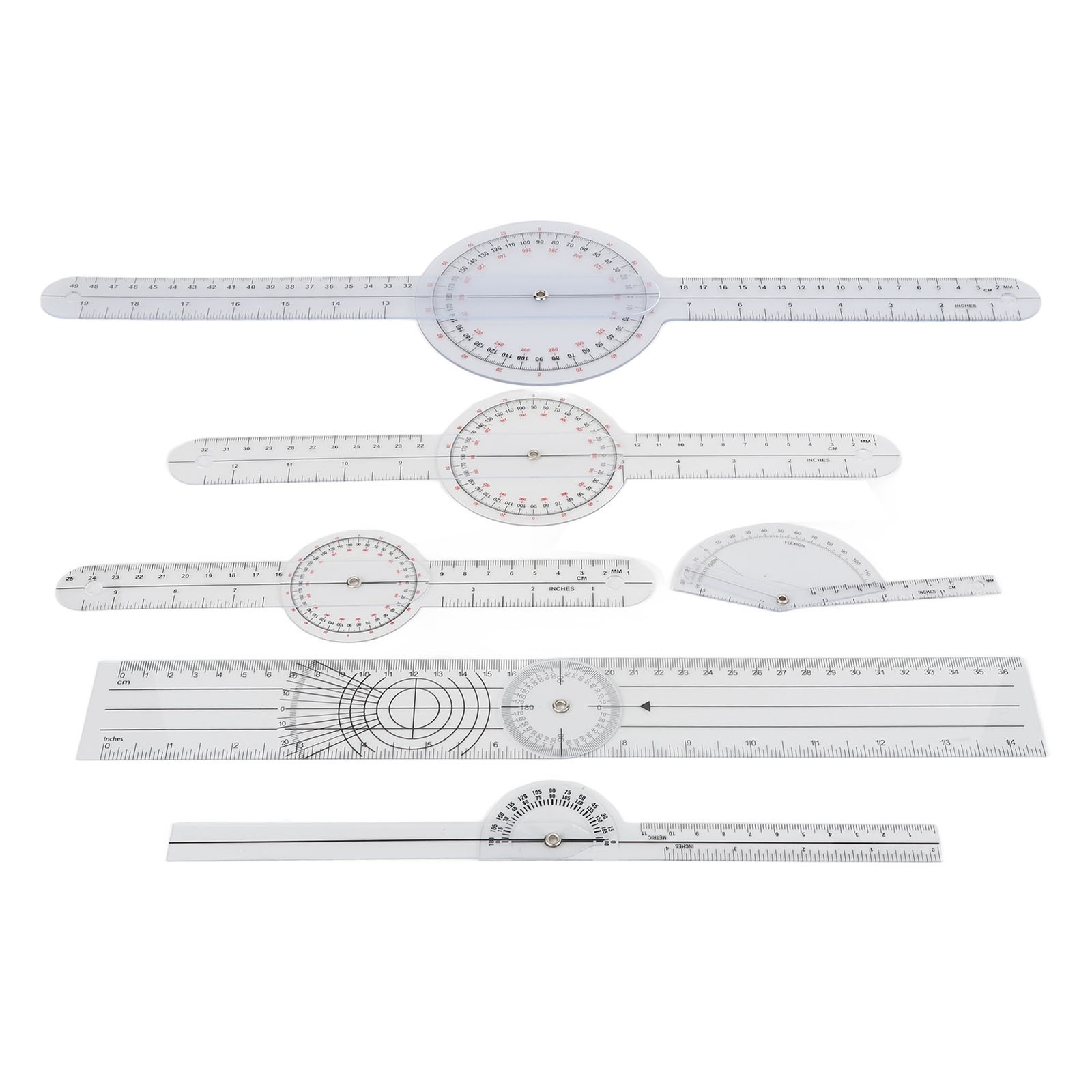 6Pcs Spinal Goniometer Joint Angle Protractor Ruler For Joint Recovery