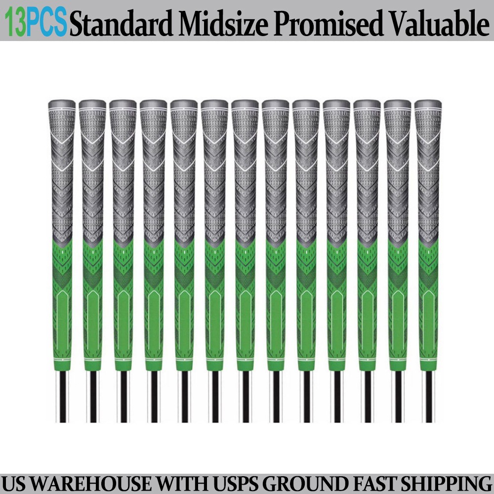 13PCs Golf Girp Golf Club Grip Best Golf Grip Anti-slip 60R Rubber Green Color
