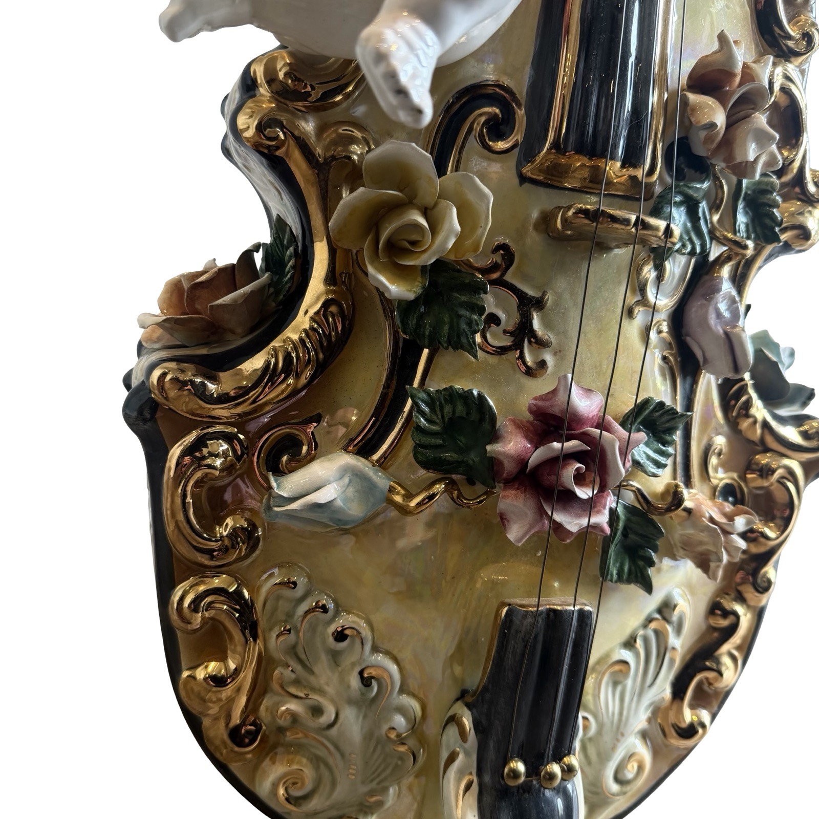 Large Capodimonte Cherub Table Lamp Italian Porcelain Figurine Decorative