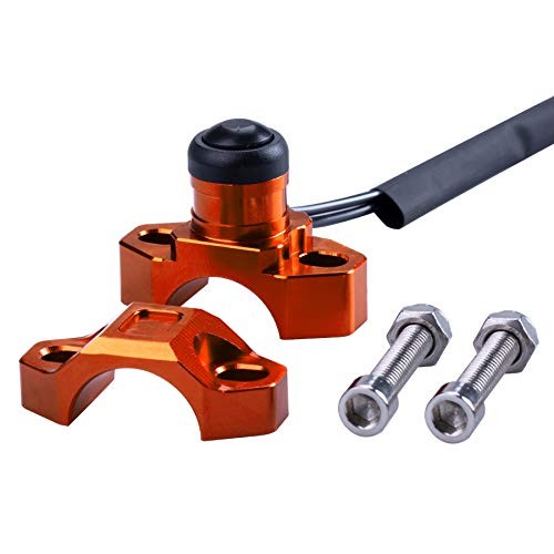 CNC Universal Motorcycle Engine Stop Start Kill with Mounting Backplate Orange
