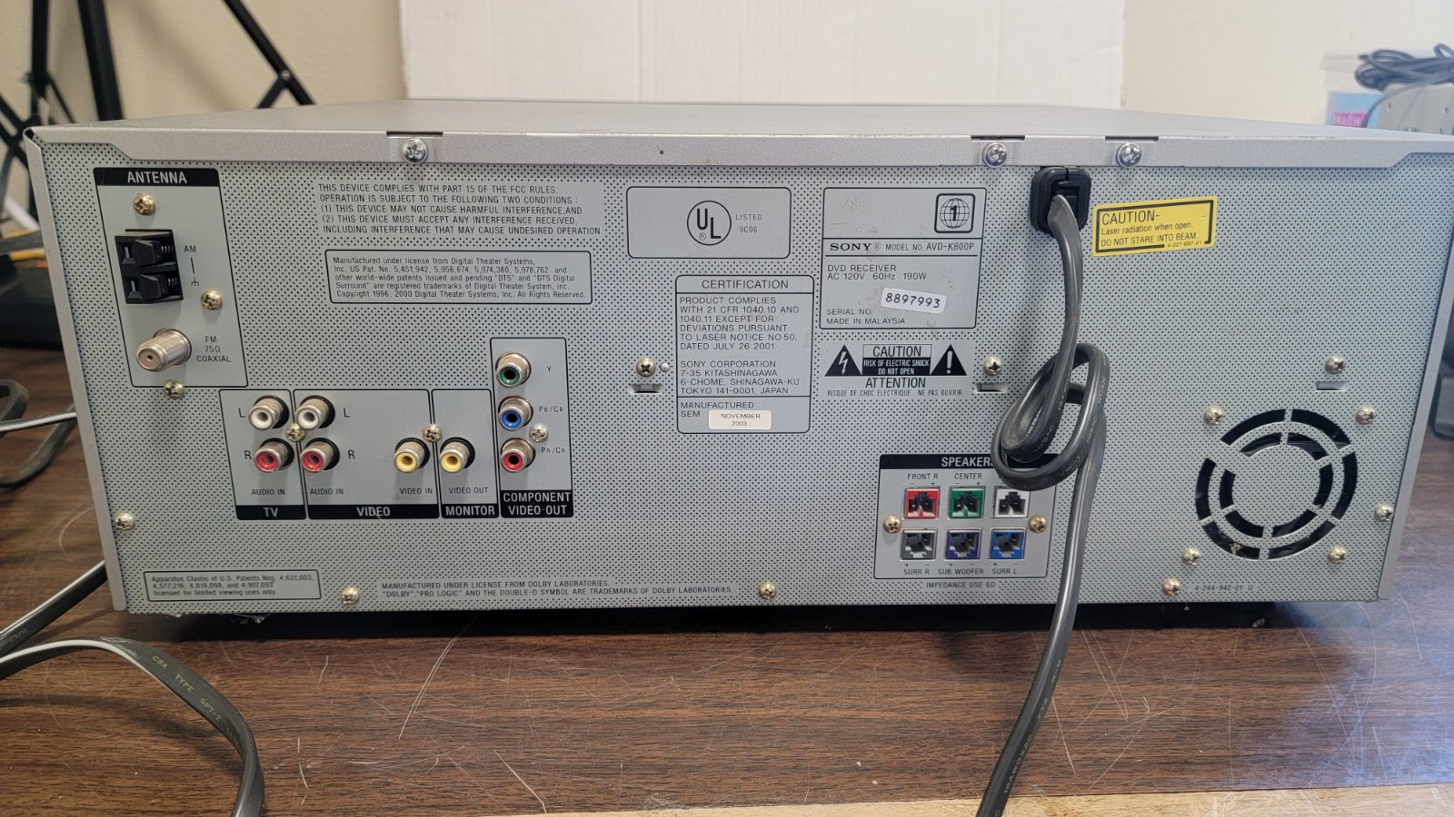 Sony AVD-K800P 5 Disc CD/DVD Changer Player