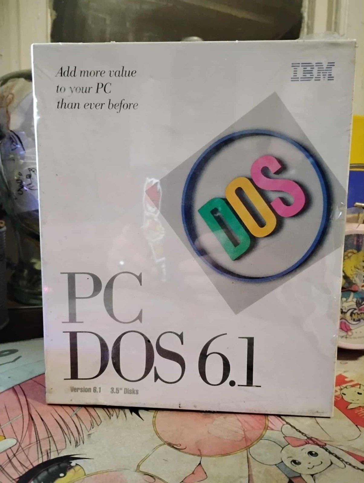(IBM) PC Dos 6.1 on 3.5" floppies Sealed Original box New Old Stock *has holes*