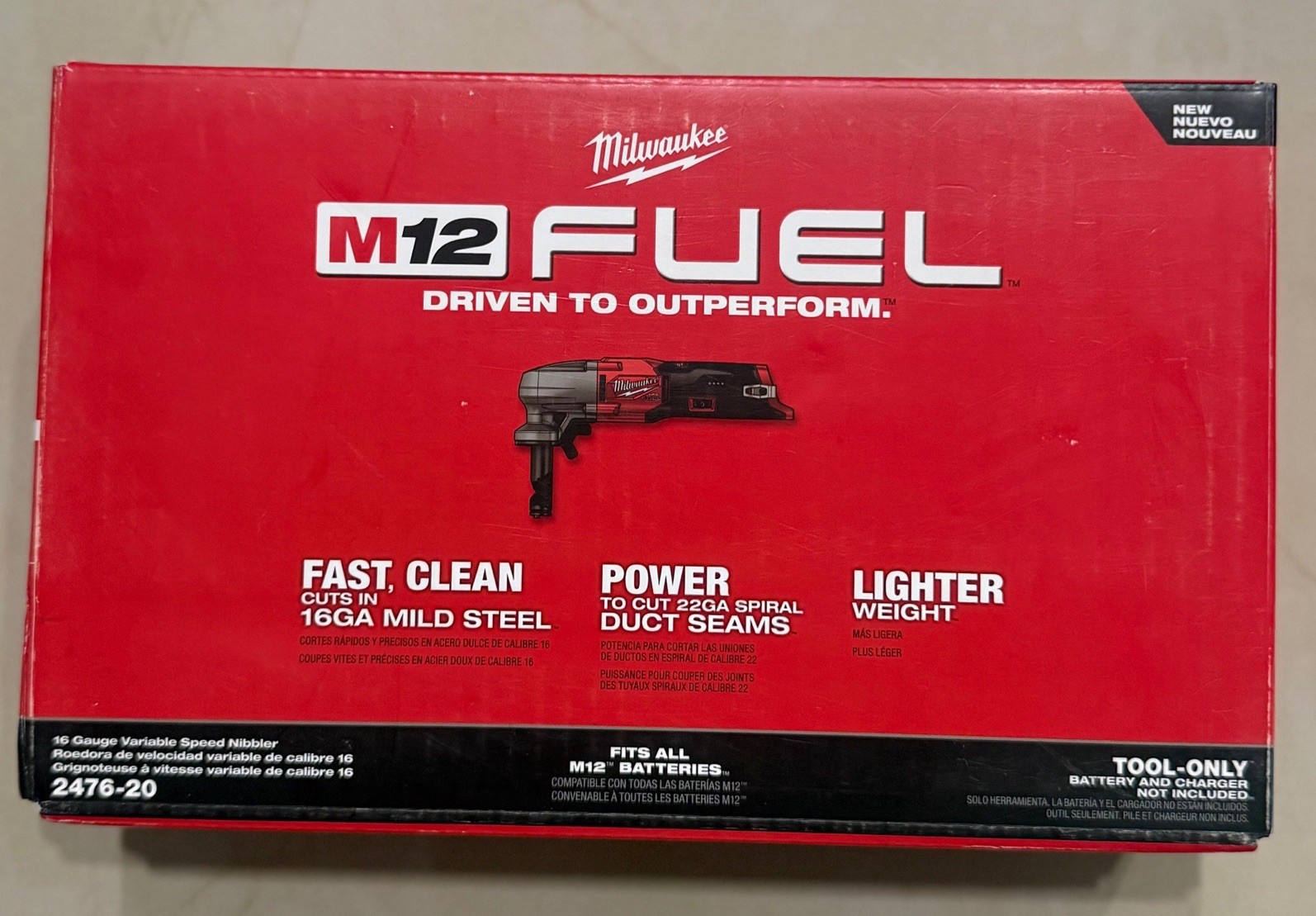 ✅New Milwaukee 2476-20 12V Cordless 16 Gauge Variable Speed Nibbler Tool Only