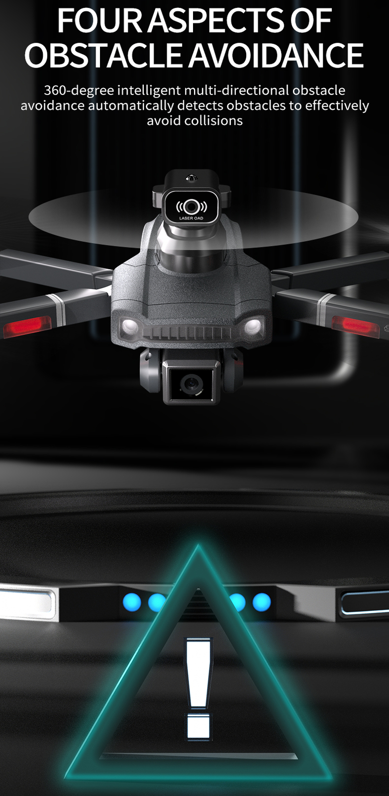 RC Drone 4k HD Camera WIFI FPV Drone Dual Camera Foldable Quadcopter Brushless