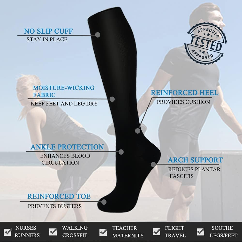 3 Pack Copper Compression Socks - Compression Socks Women & Men Circulation - Be