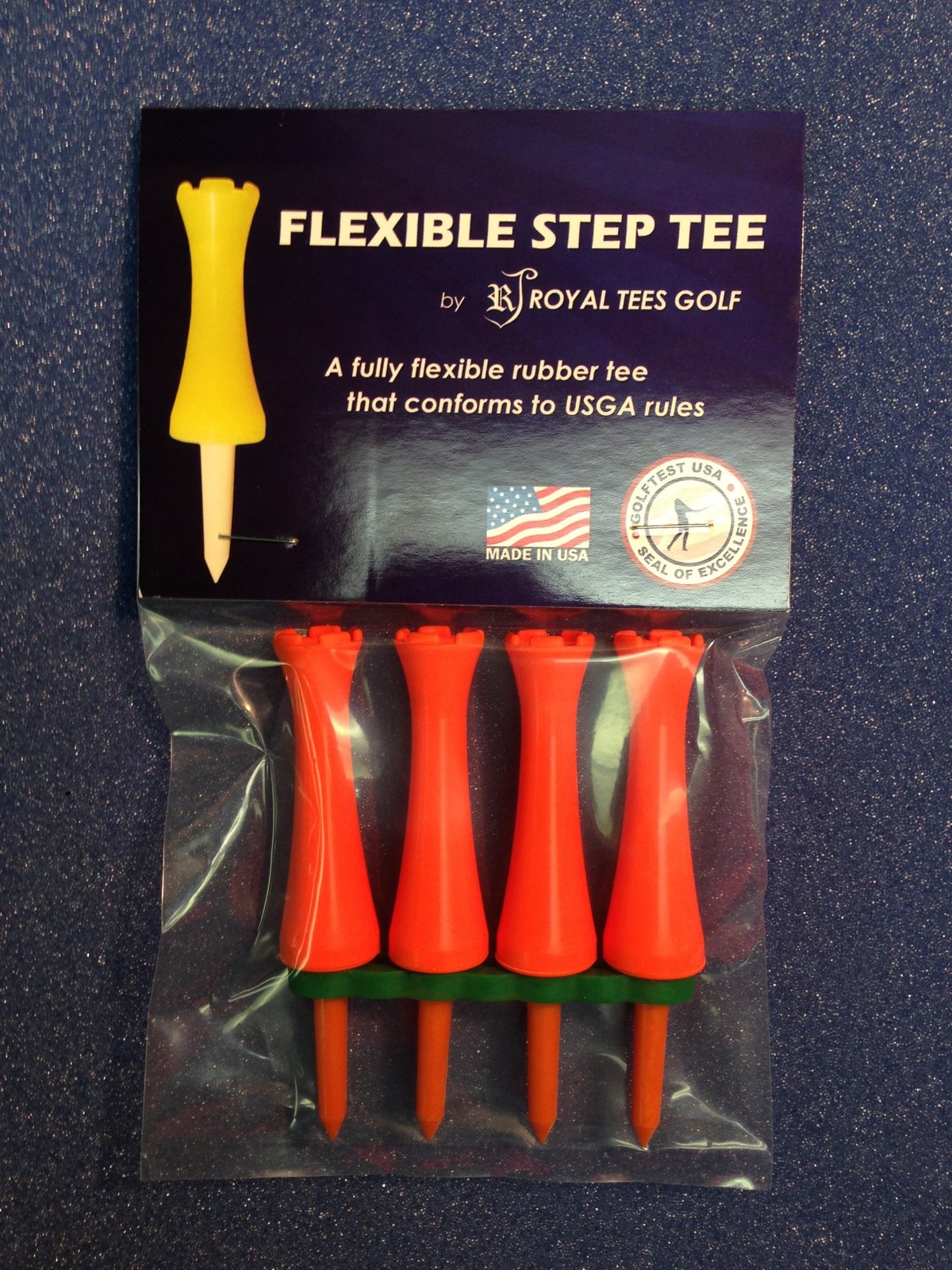 Royaltees R4 2" Pack, Flexible Golf Tees Orange