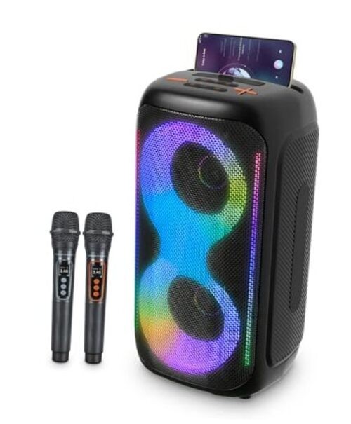 GKD40 Portable Karaoke Machine for Kids & Adults, Bluetooth Speaker with Black