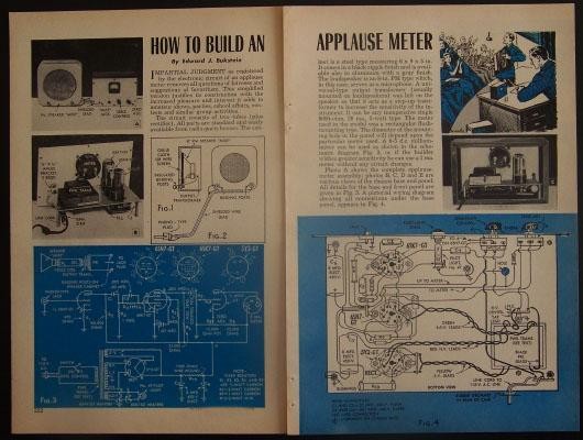 Applause Meter Tube Powered 1953 How-To Build PLANS