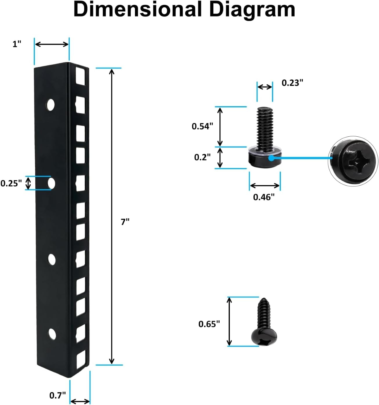 4U Rack Rails with M6 Rack Mount Screws and Cage Nuts Set for DIY Server and ...