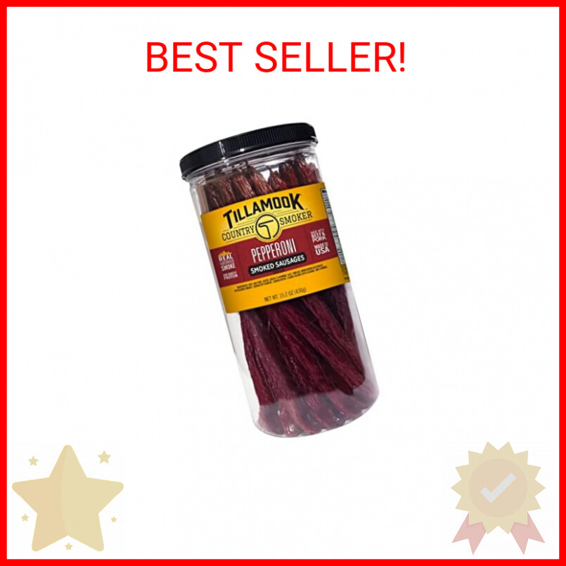 Tillamook Country Smoker Real Hardwood Smoked Sausages, Pepperoni, 15.2 Ounce Ta
