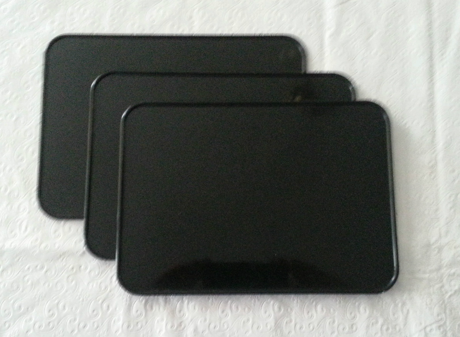 Three (3) BLACK VINTAGE TRIALS ENDURO ATV ATVA NUMBER PLATE 7 X 10 KART RM YZ Z