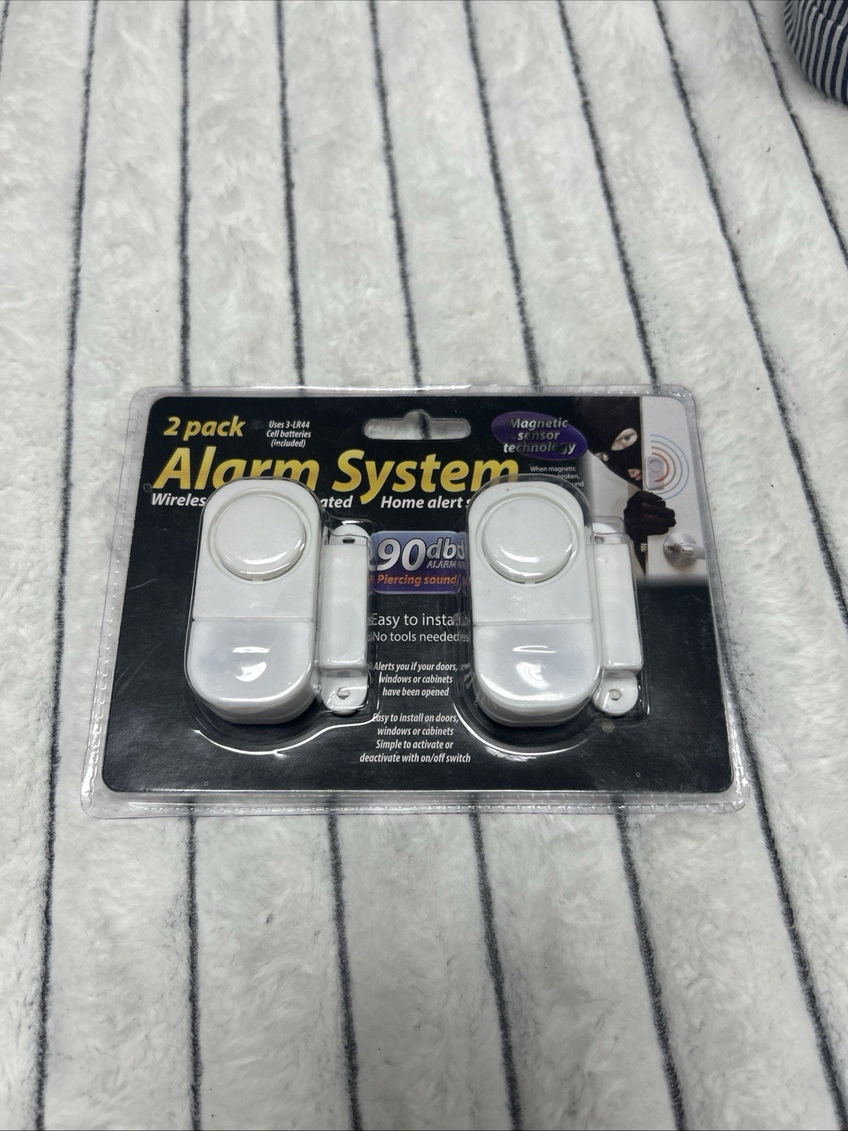 Two pack alarm system wireless/battery operated home alert system magnetic senso