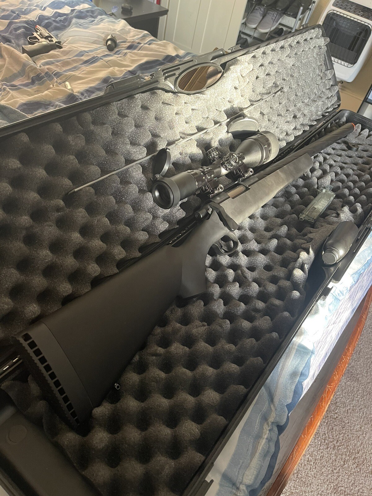 Assorted Airsoft Guns - Sniper, AEG, Two CO2 Pistols + Accessories