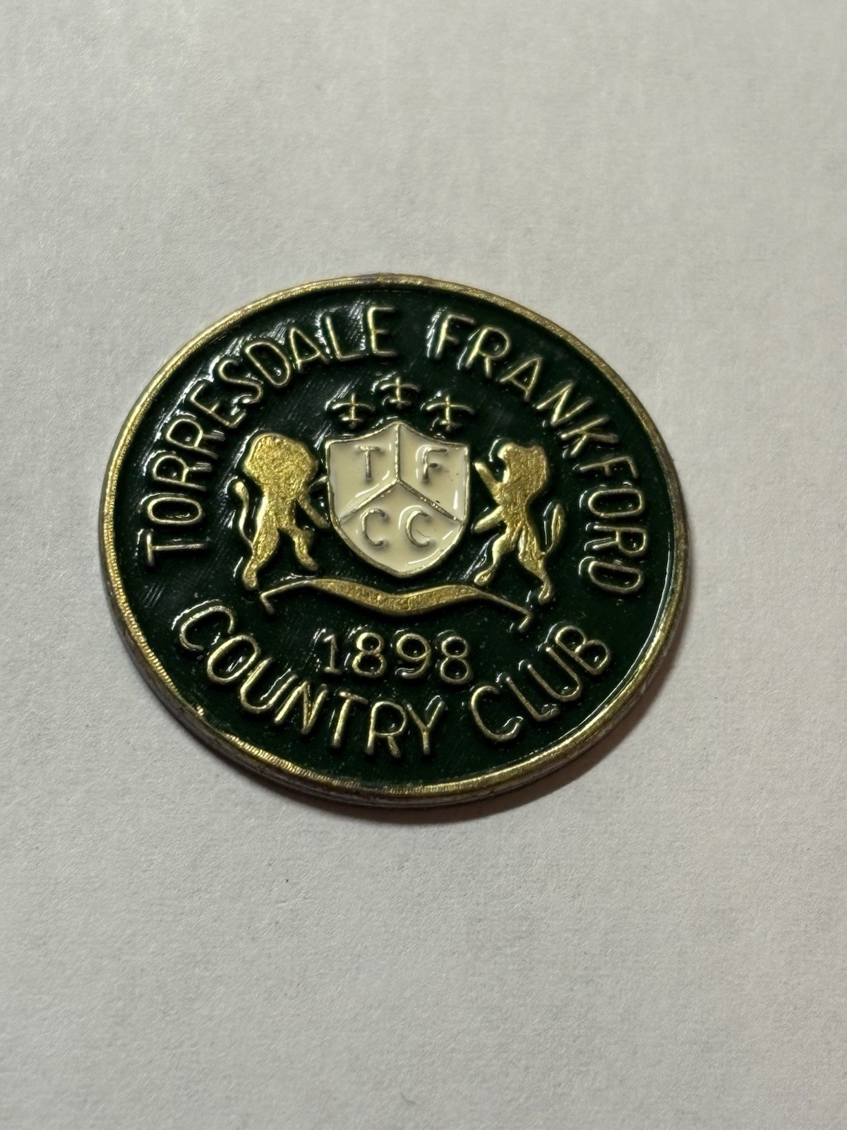 Torresdale Frankford Country Club 1" Coin Style Golf Marker - Philadelphia, PA