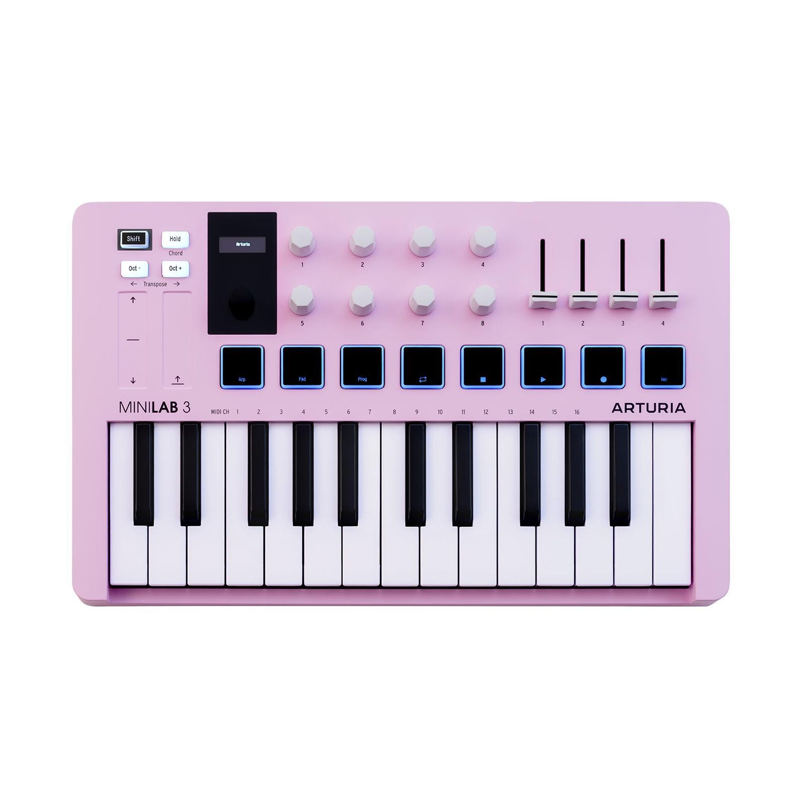 Arturia MiniLab 3 MIDI Hybrid Keyboard Controller - Rose Quartz