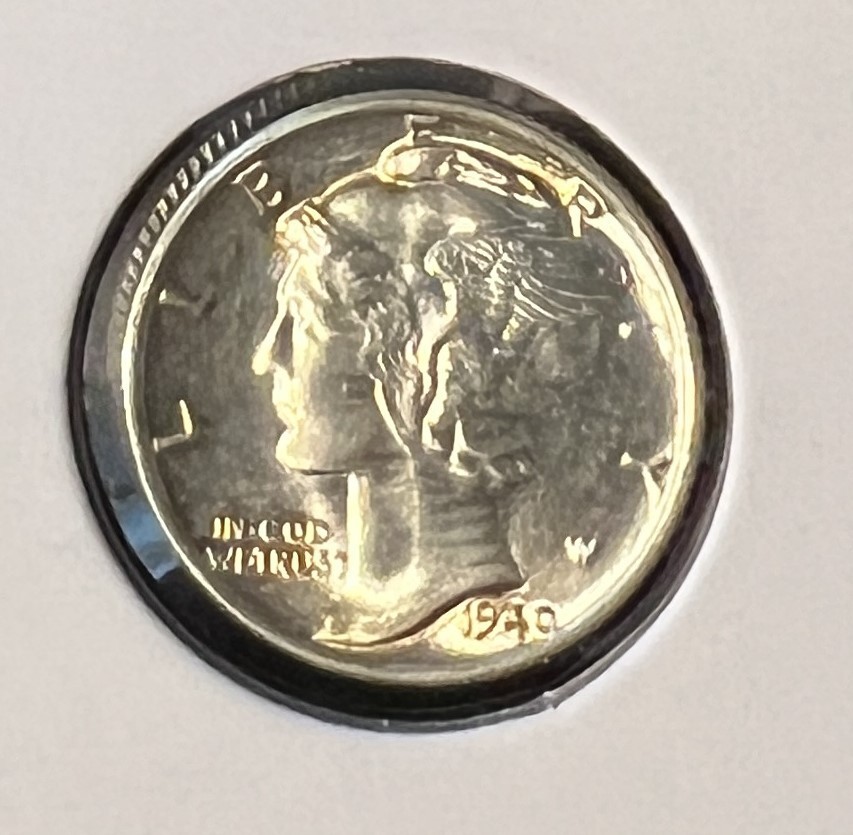 1940 MERCURY SILVER DIME CHOICE UNCIRCULATED++ FULL BANDS    ACTUAL COIN  #7692