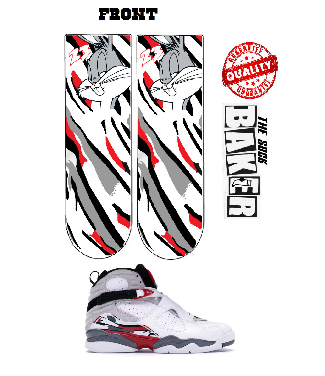JORDAN 8 BUGGS BUNNY SOCKS TO MATCH